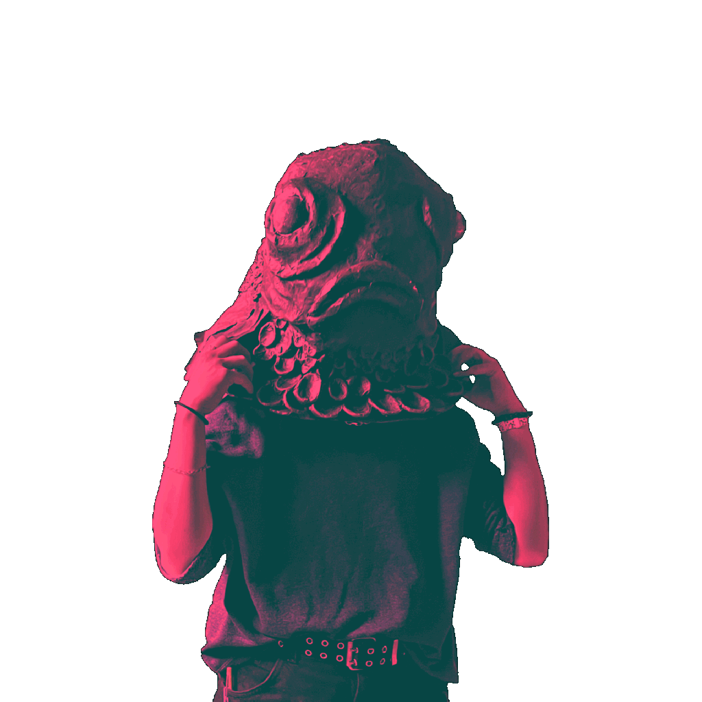 Me wearing a fish mask.